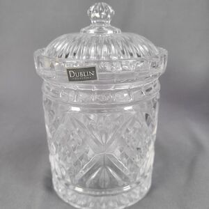 Dublin Crystal Biscuit Box 4.5" Diameter x 6" Tall NEW in Box #25932